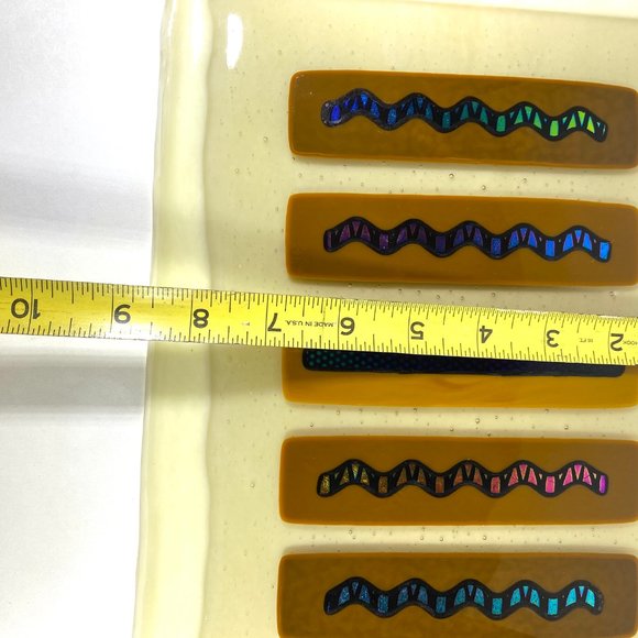 1970's Cream Fused Dichroic Art Glass Wall Art - Picture 4 of 7